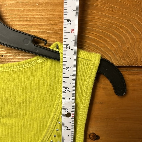 St. John's Bay Women’s Tank Top Shirt Large Green Beaded Neck Ladies Ribbed Soft - Picture 3 of 8